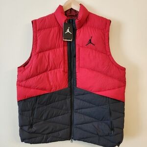 NIKE JORDAN ELEPHANT BRED RED BLACK DOWN 550 PUFFER VEST MEN'S SZ XL NEW W/ TAG